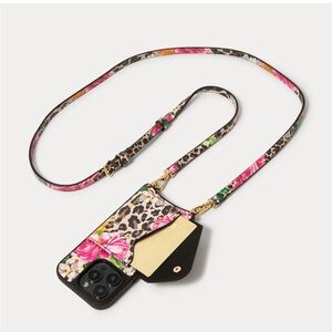 BANDOLIER Valentina iPhone 16 Pro Max Case & Long Strap Cheetah Gold Black